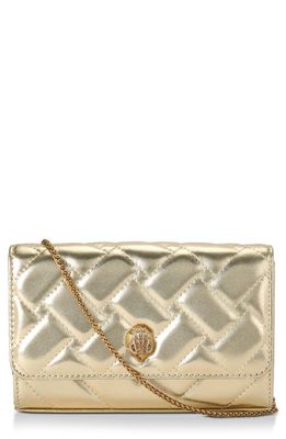 Kurt Geiger London Extra Mini Kensington Quilted Leather Wallet on a Chain in Gold