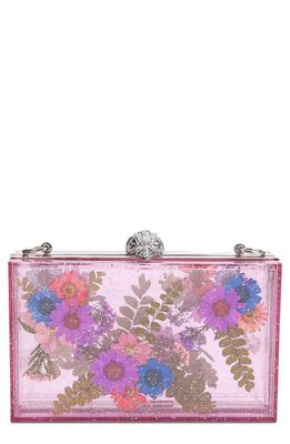 Kurt Geiger London Flower Box Frame Clutch in Pink