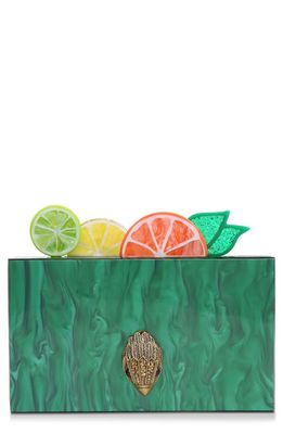 Kurt Geiger London Fruit Slice Box Clutch in Green