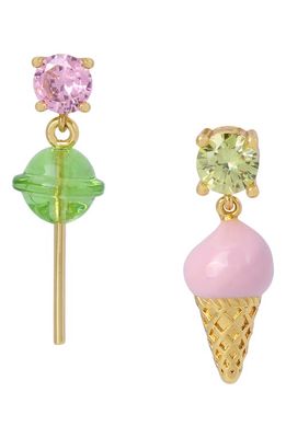 Kurt Geiger London Ice Cream Pop Mismatched Earrings in Gold Multi
