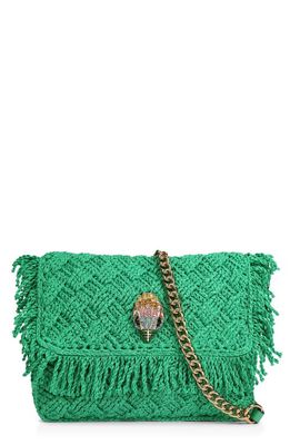 Kurt Geiger London Kensington Crochet Fringe Shoulder Bag in Green