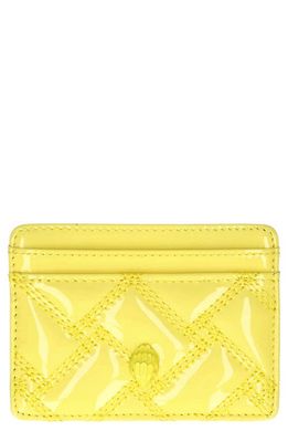 Kurt Geiger London Kensington Drench Leather Card Holder in Yellow