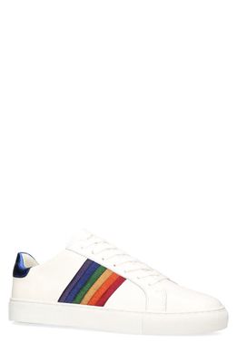 Kurt Geiger London Lennon Embroidered Sneaker in White Multi