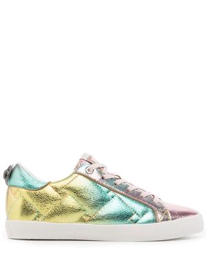 Kurt Geiger London Lexi Eagle metallic-finish sneakers - Pink