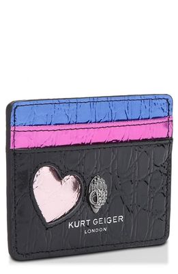 Kurt Geiger London Love Leather Card Holder in Charcoal