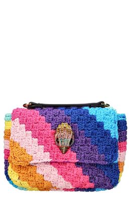 Kurt Geiger London Medium Kensington Crochet Convertible Shoulder Bag in Blue/Pink Multi