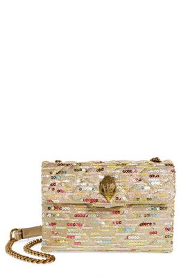 Kurt Geiger London Medium Kensington Embellished Fabric Convertible Crossbody Bag in Gold Comb