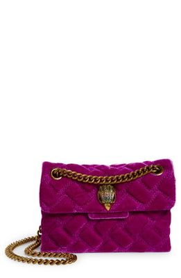 Kurt Geiger London Mini Kensington Velvet Crossbody Bag in Purple