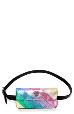 Kurt Geiger London Pastel Rainbow Belt Bag in Metallic Rainbow