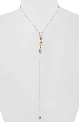 Kurt Geiger London Rainbow Cubic Zirconia Y-Necklace in Gold/Multi