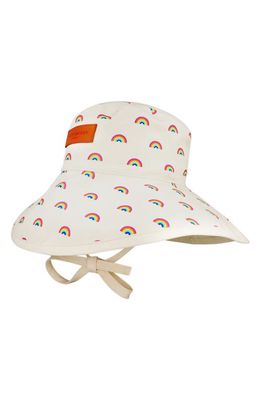 Kurt Geiger London Rainbow Print Bucket Hat in White