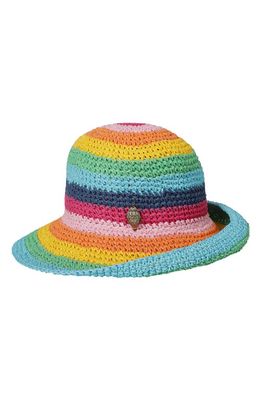 Kurt Geiger London Rainbow Straw Sun Hat in Classic Rainbow