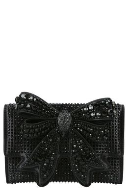 Kurt Geiger London Shoreditch Crystal Embellished Bow Wallet on a Chain in Black