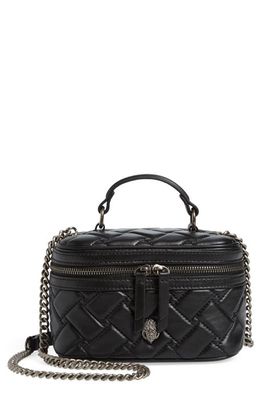 Kurt Geiger London Small Kensington Quilted Leather Cosmetics Case in Black