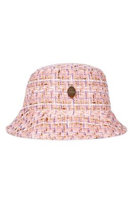 Kurt Geiger London Tweed Bucket Hat in Pink