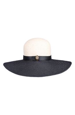 Kurt Geiger London Two-Tone Straw Hat in Black Natural