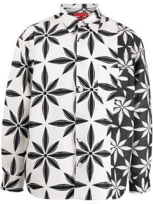 KUSIKOHC geometric-print long-sleeve shirt - White
