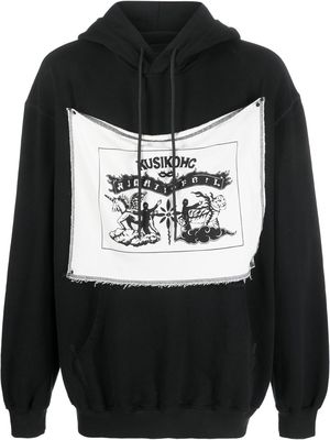KUSIKOHC graphic-print cotton hoodie - Black