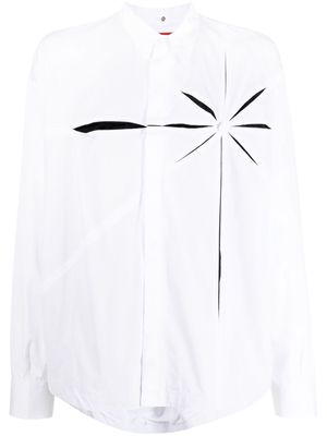 KUSIKOHC graphic-print long-sleeve cotton shirt - White