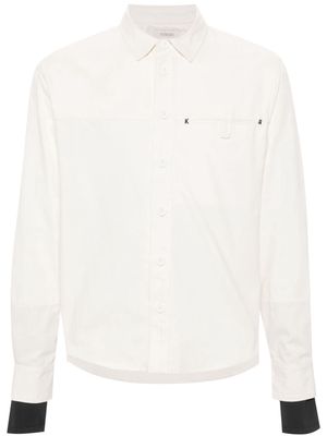 KUSIKOHC herringboned cotton shirt - White