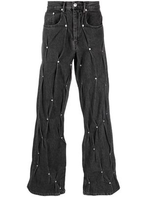 KUSIKOHC Multi-Rivet straight-leg jeans - Black