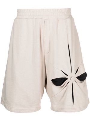 KUSIKOHC Origami cotton track shorts - Neutrals