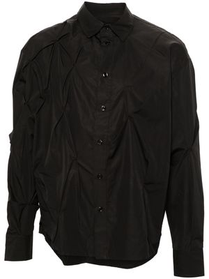 KUSIKOHC pinched-detail poplin shirt - Black