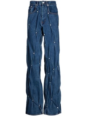KUSIKOHC rivet-detail straight-leg jeans - Blue