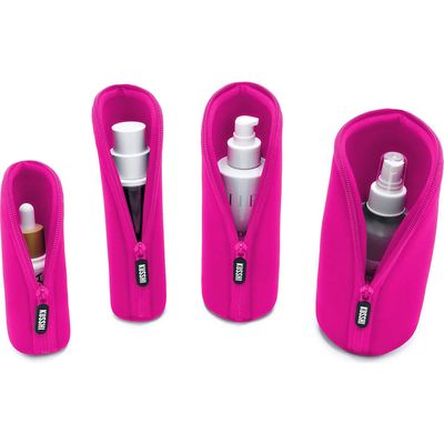 KUSSHI Set of 4 Travel Bottle Protectors in Pink 