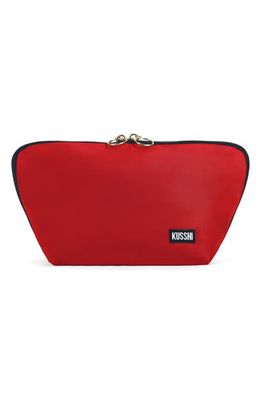 KUSSHI Signature Makeup Bag in Candy Apple Red/Leopard