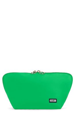 KUSSHI Signature Makeup Bag in Kelly Green/Light Navy