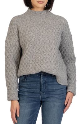 KUT from the Kloth Adah Textured Mock Neck Sweater in Gray