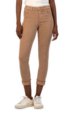 KUT from the Kloth Amy Fray Hem Crop Skinny Jeans in Cappuccino 