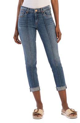 KUT from the Kloth Amy Seamed Crop Slim Straight Leg Jeans in Outperformed