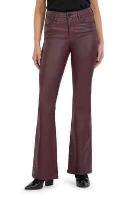 KUT from the Kloth Ana Fab Ab Coated High Waist Flare Jeans in Bordeaux