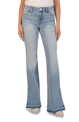KUT from the Kloth Ana High Waist Release Hem Flare Jeans in Designed