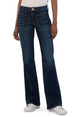 KUT from the Kloth Ana Patch Pocket High Waist Flare Jeans in Profuse