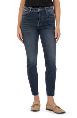 KUT from the Kloth Charlize High Waist Raw Hem Cigarette Jean in Utmost