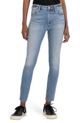 KUT from the Kloth Charlize Raw Hem High Waist Ankle Skinny Jeans in Effortless