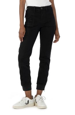 KUT from the Kloth Chris High Waist Cotton Blend Utility Joggers in Black