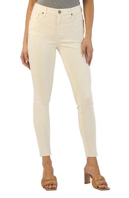 KUT from the Kloth Connie Fab Ab High Waist Ankle Skinny Jeans in Ecru