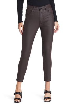 KUT from the Kloth Donna Fab Ab Coated High Waist Ankle Skinny Jeans in Chocolate