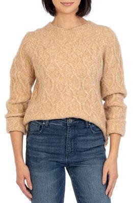 KUT from the Kloth Eudora Cable Stitch Sweater in Oatmeal