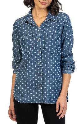 KUT from the Kloth Hannah Button-Up Shirt in Medium Wash