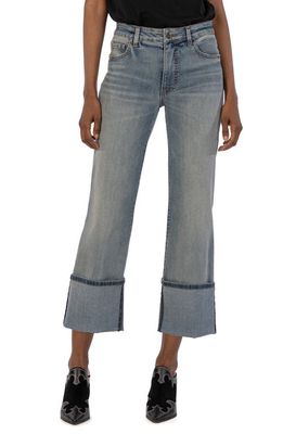 KUT from the Kloth High Waist Fab Ab Cuffed Culotte Jeans in Now