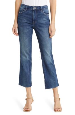 KUT from the Kloth Kelsey Fab Ab High Waist Raw Hem Ankle Flare Jeans in Congruent