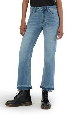 KUT from the Kloth Kelsey Fab Ab High Waist Release Hem Crop Flare Jeans in Charisma