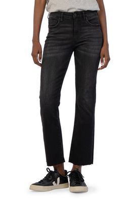 KUT from the Kloth Kelsey Fab Ab Raw Hem High Waist Ankle Flare Jeans in Exchange
