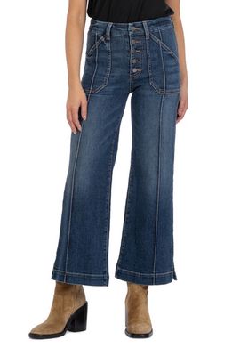 KUT from the Kloth Meg Exposed Button High Waist Ankle Wide Leg Jeans in Friendly