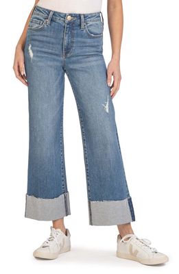 KUT from the Kloth Meg Fab Ab High Waist Ankle Wide Leg Jeans in Burst
